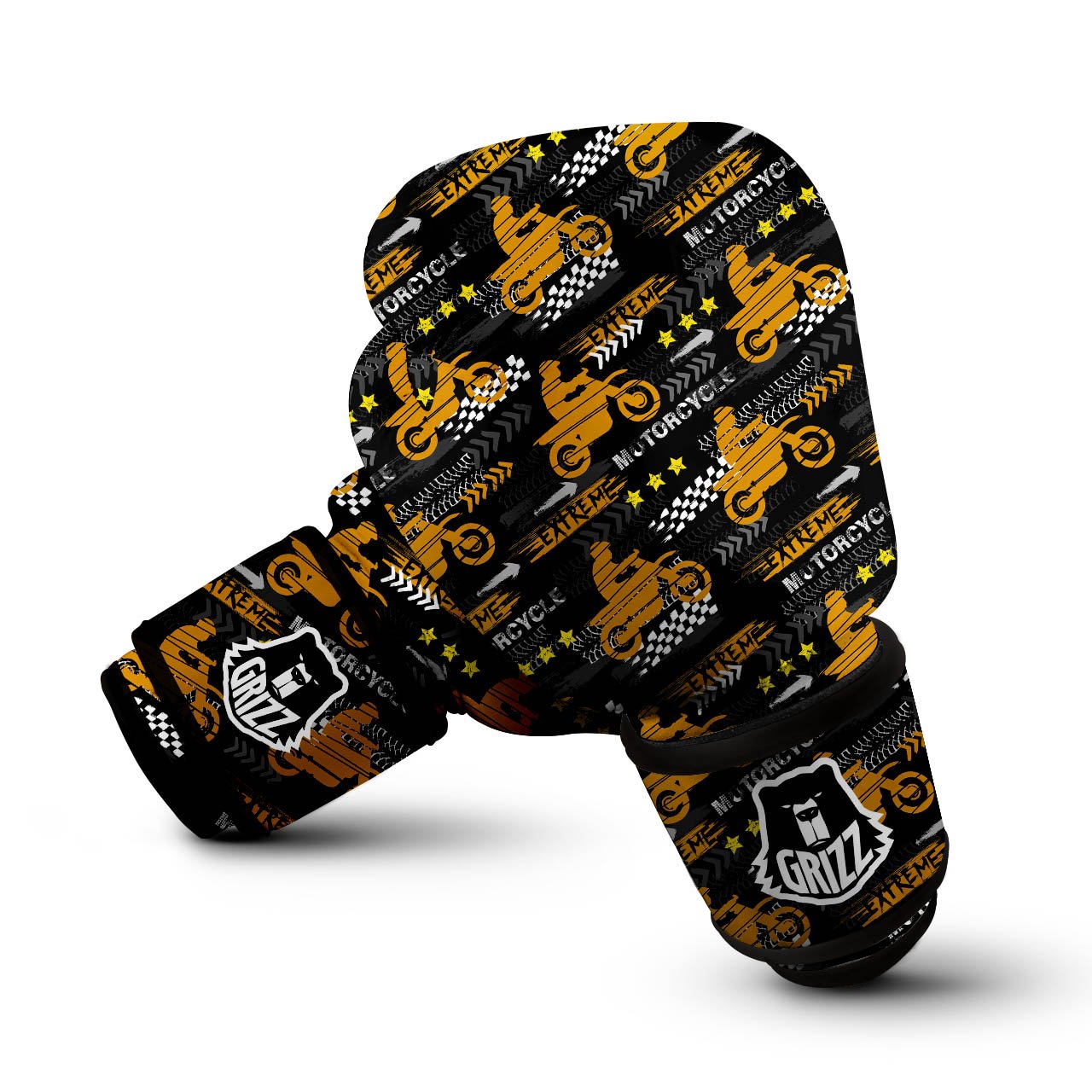 Words Motorcycle Print Pattern Boxing Gloves-grizzshop