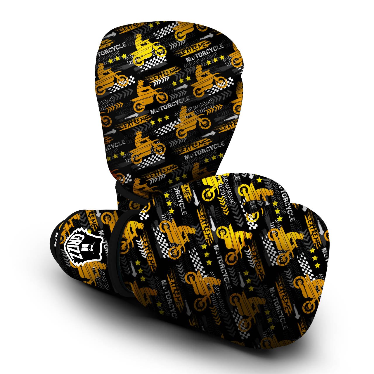 Words Motorcycle Print Pattern Boxing Gloves-grizzshop