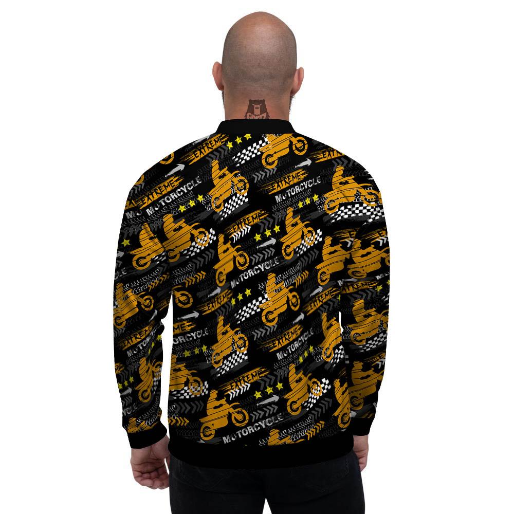 Words Motorcycle Print Pattern Men's Bomber Jacket-grizzshop