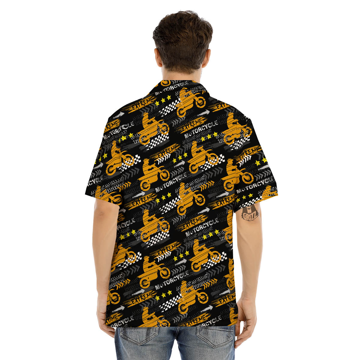 Words Motorcycle Print Pattern Men's Hawaiian Shirt-grizzshop