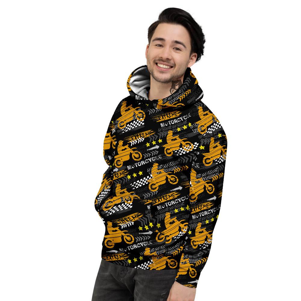 Words Motorcycle Print Pattern Men's Hoodie-grizzshop