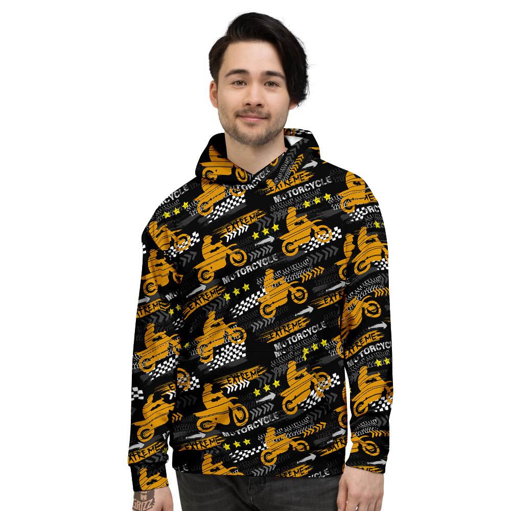 Words Motorcycle Print Pattern Men's Hoodie-grizzshop