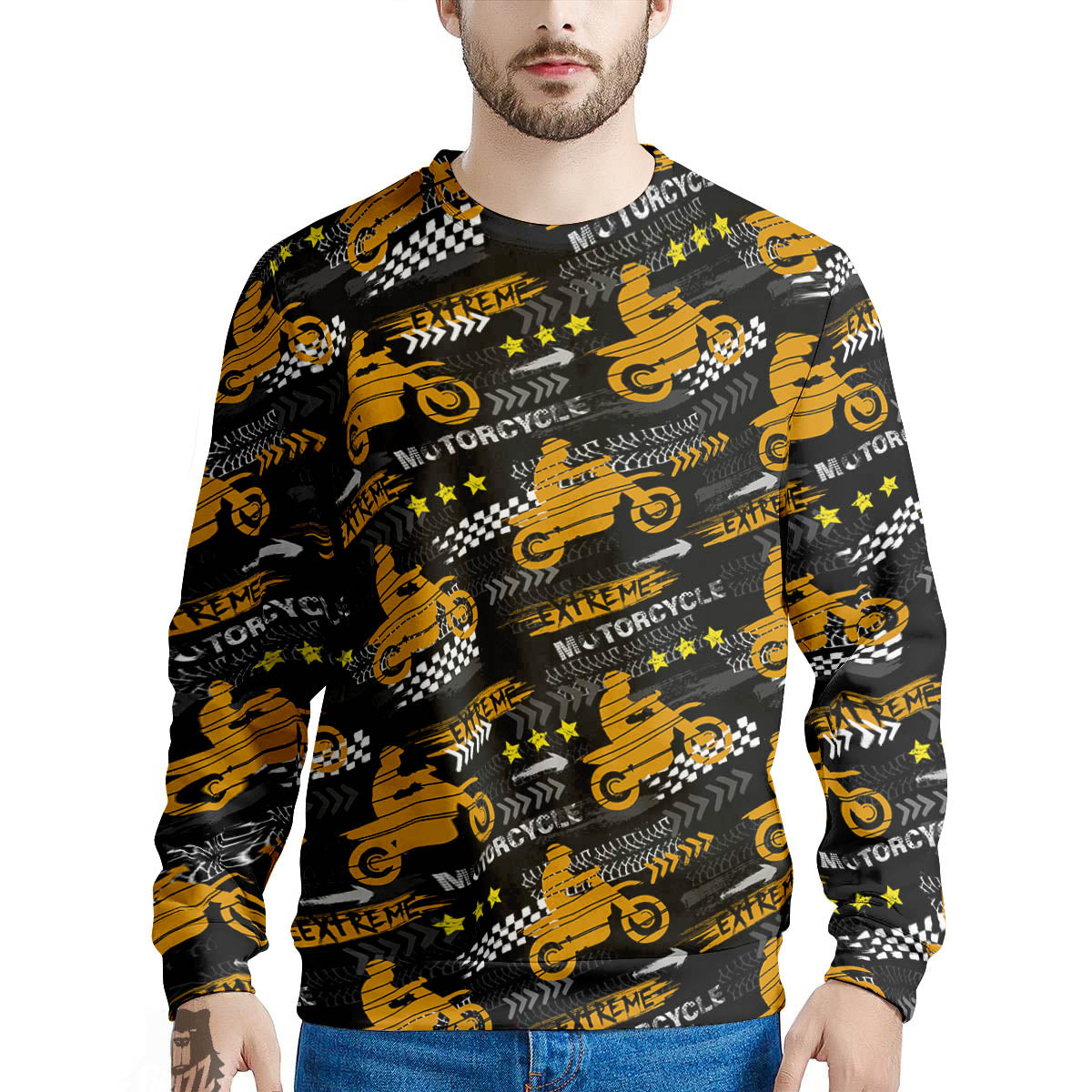 Words Motorcycle Print Pattern Men's Sweatshirt-grizzshop