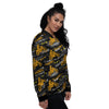 Words Motorcycle Print Pattern Women's Bomber Jacket-grizzshop