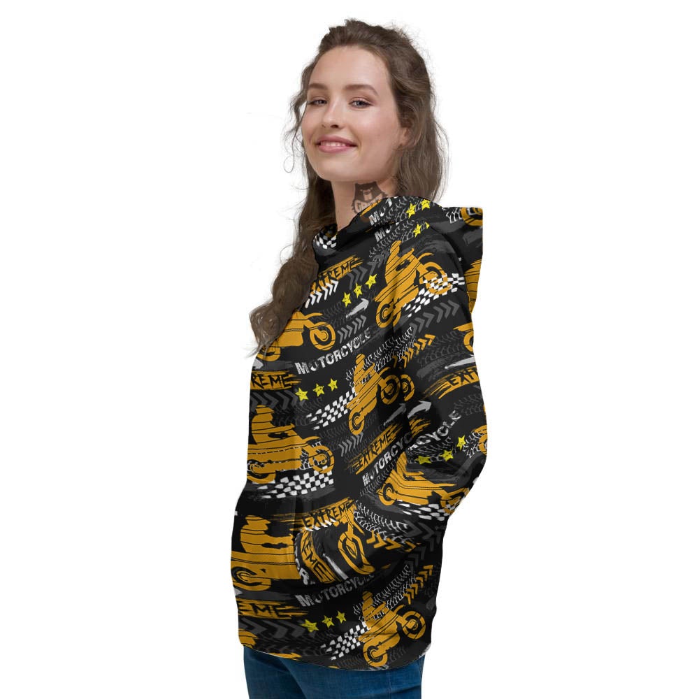 Words Motorcycle Print Pattern Women's Hoodie-grizzshop