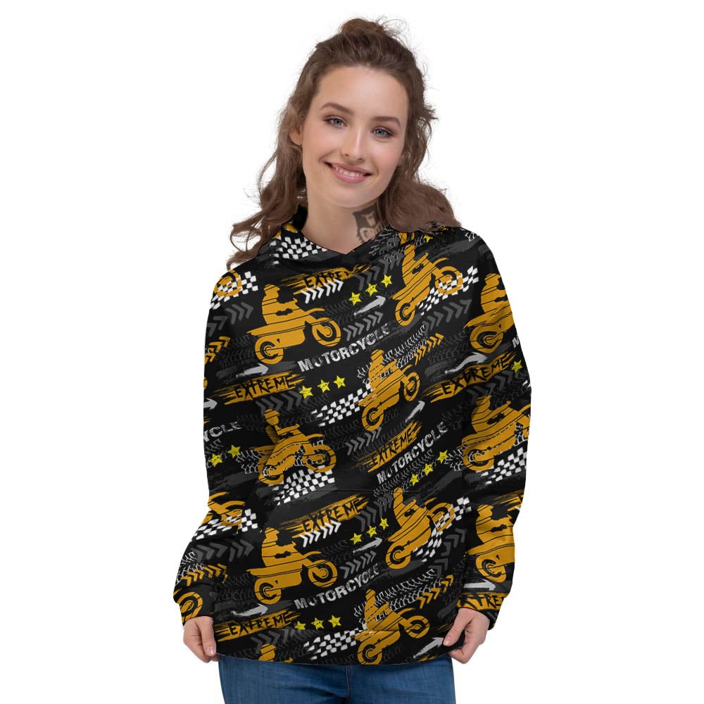 Words Motorcycle Print Pattern Women's Hoodie-grizzshop