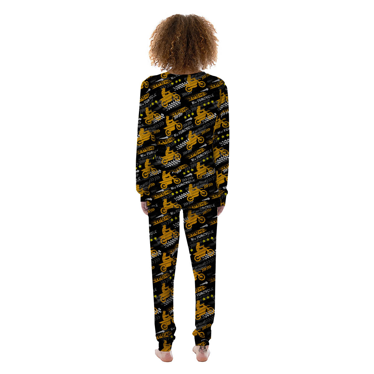 Words Motorcycle Print Pattern Women's Pajamas-grizzshop