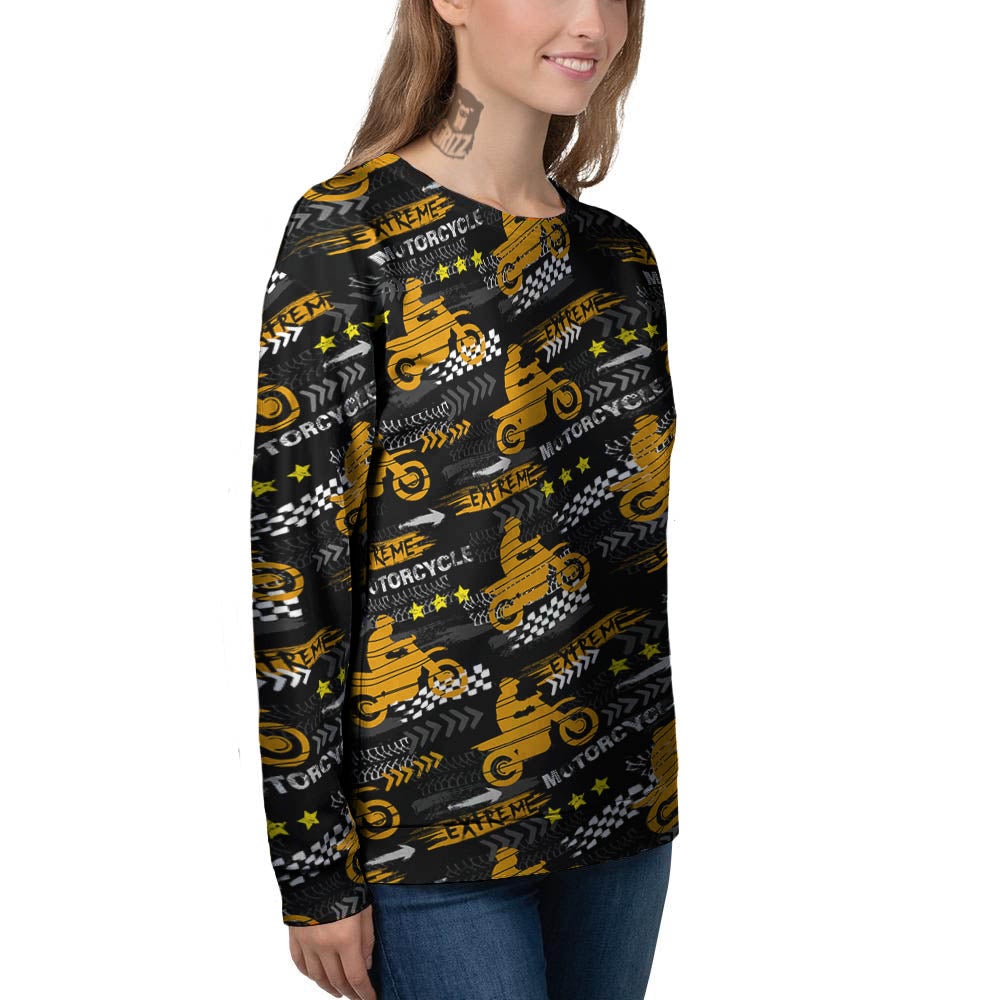 Words Motorcycle Print Pattern Women's Sweatshirt-grizzshop