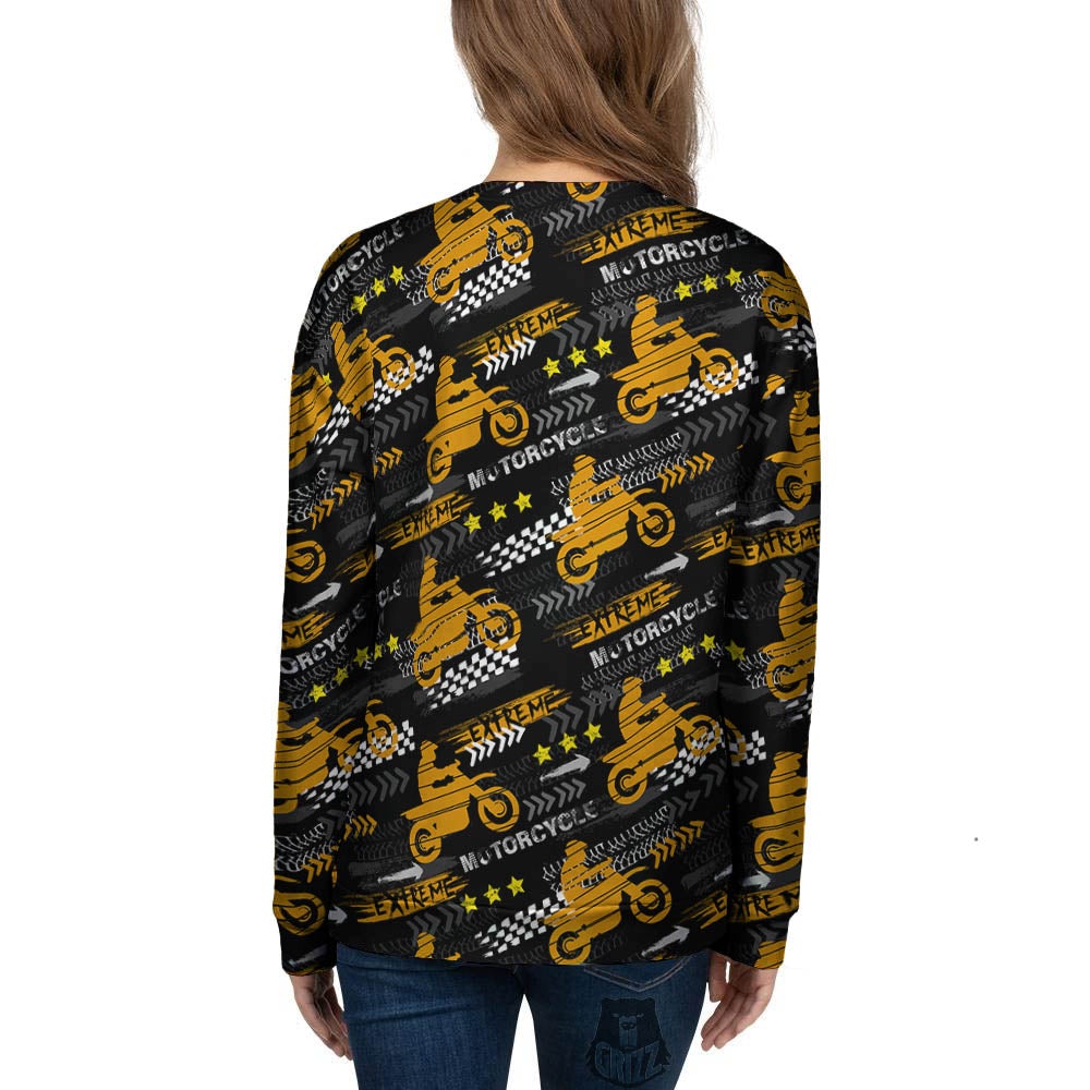 Words Motorcycle Print Pattern Women's Sweatshirt-grizzshop