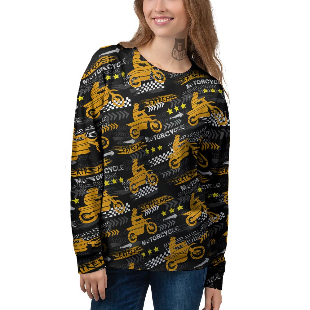 Words Motorcycle Print Pattern Women's Sweatshirt-grizzshop