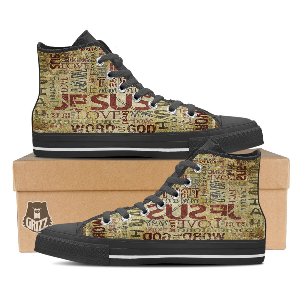 Words Old Religious Print High Top Shoes-grizzshop