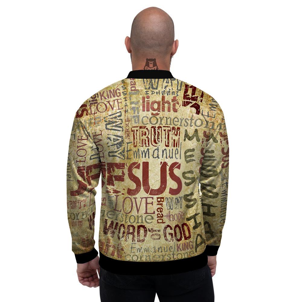 Words Old Religious Print Men's Bomber Jacket-grizzshop