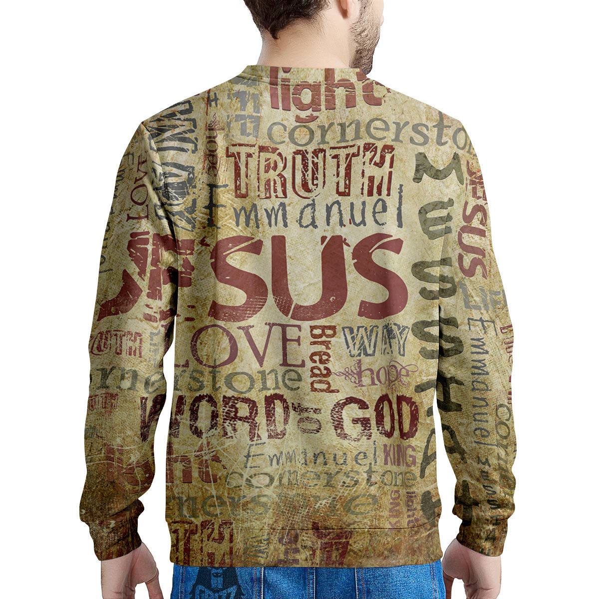 Words Old Religious Print Men's Sweatshirt-grizzshop