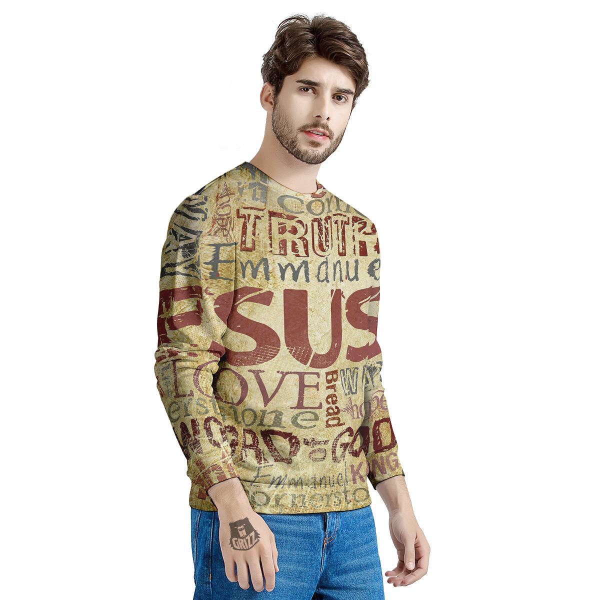 Words Old Religious Print Men's Sweatshirt-grizzshop