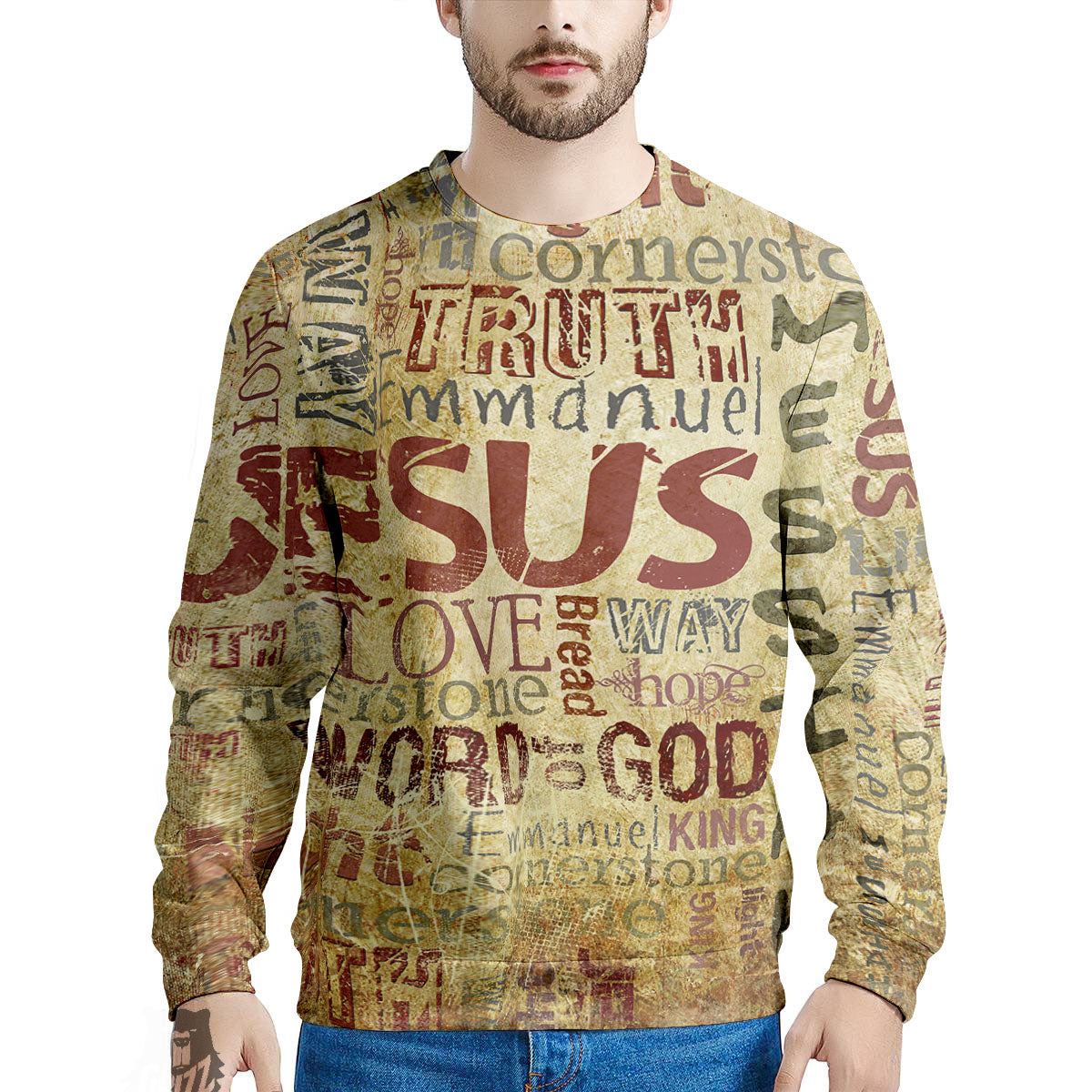 Words Old Religious Print Men's Sweatshirt-grizzshop