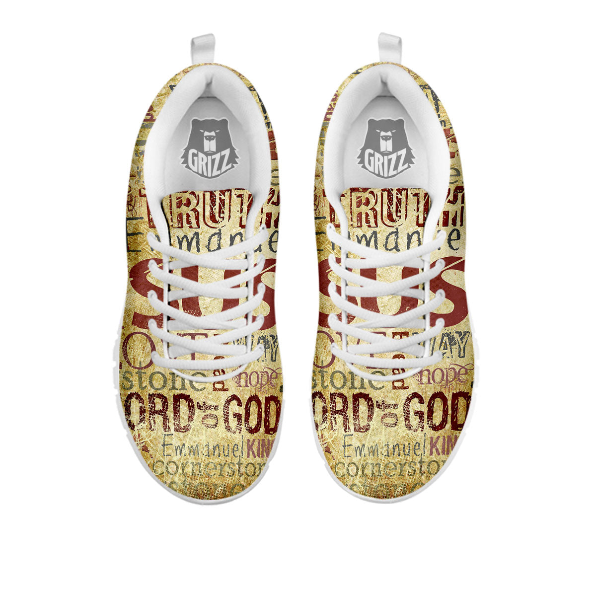 Words Old Religious Print White Sneaker-grizzshop