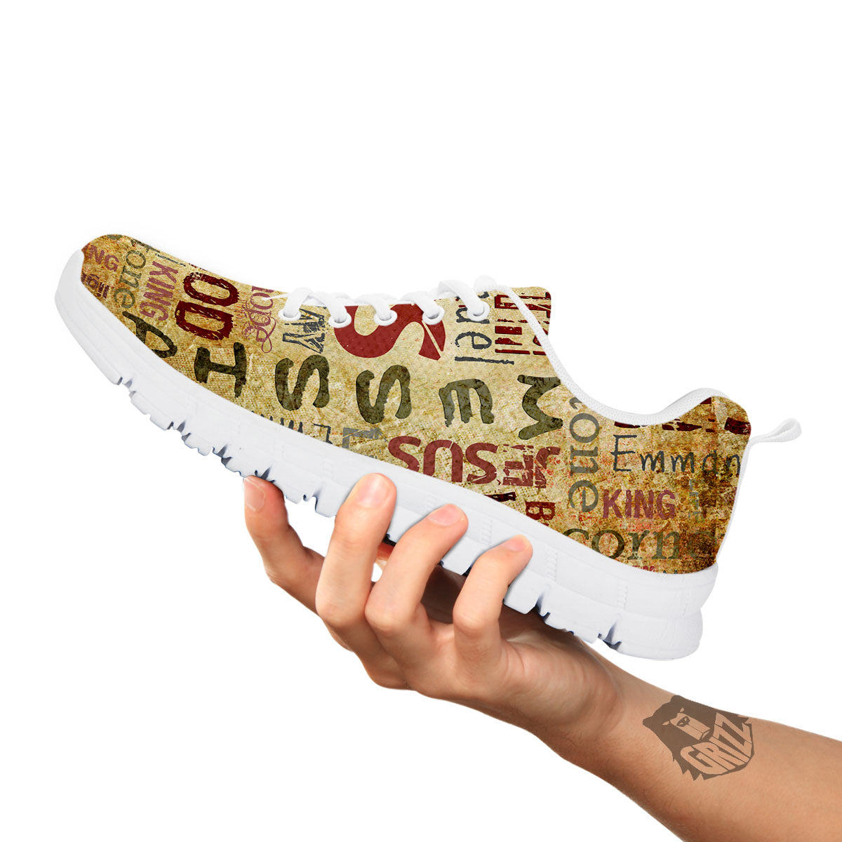Words Old Religious Print White Sneaker-grizzshop