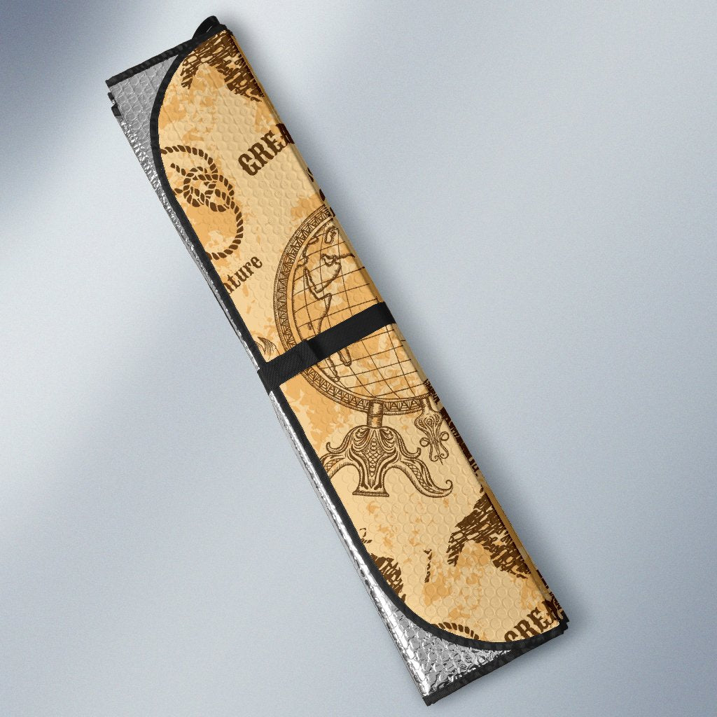 World Map Pattern Print Car Sun Shade-grizzshop