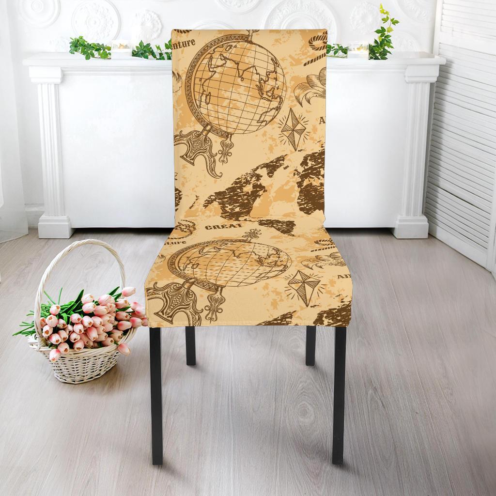 World Map Pattern Print Chair Cover-grizzshop