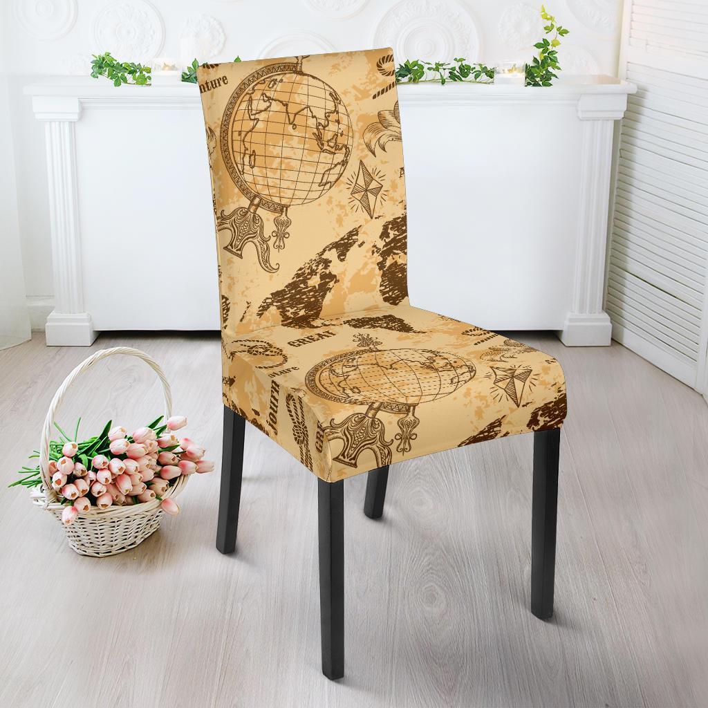 World Map Pattern Print Chair Cover-grizzshop