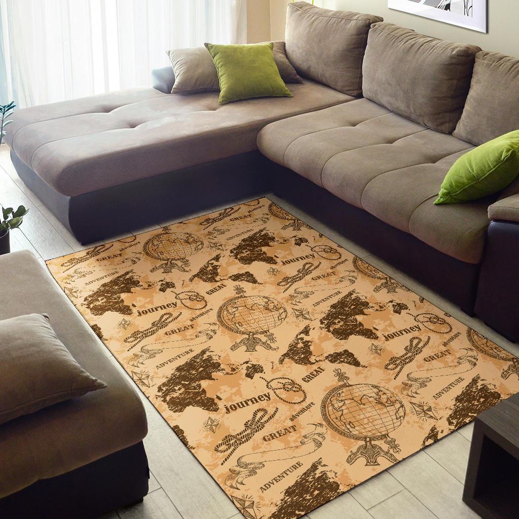 World Map Pattern Print Floor Mat-grizzshop