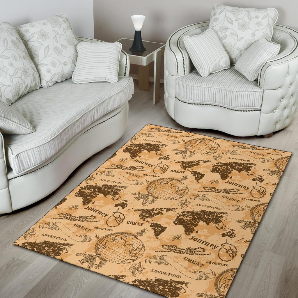 World Map Pattern Print Floor Mat-grizzshop