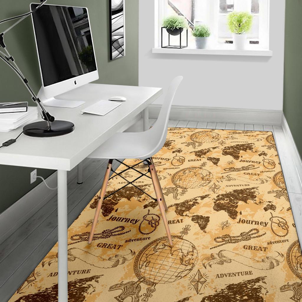 World Map Pattern Print Floor Mat-grizzshop