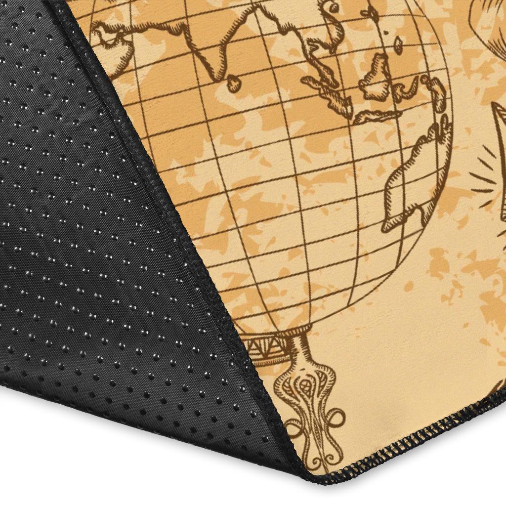 World Map Pattern Print Floor Mat-grizzshop