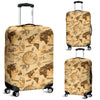 World Map Pattern Print Luggage Cover Protector-grizzshop
