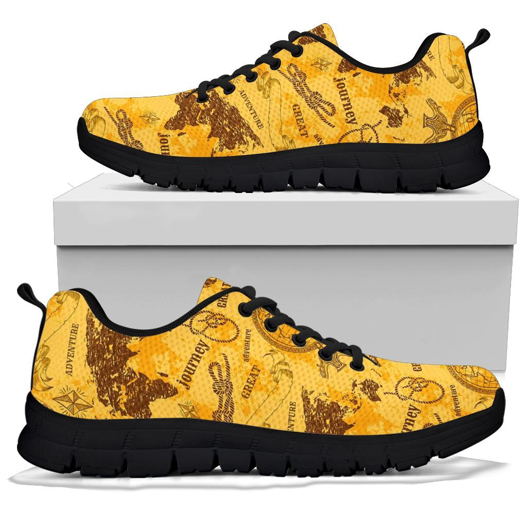 World Map Pattern Print Sneaker Shoes For Men Women-grizzshop