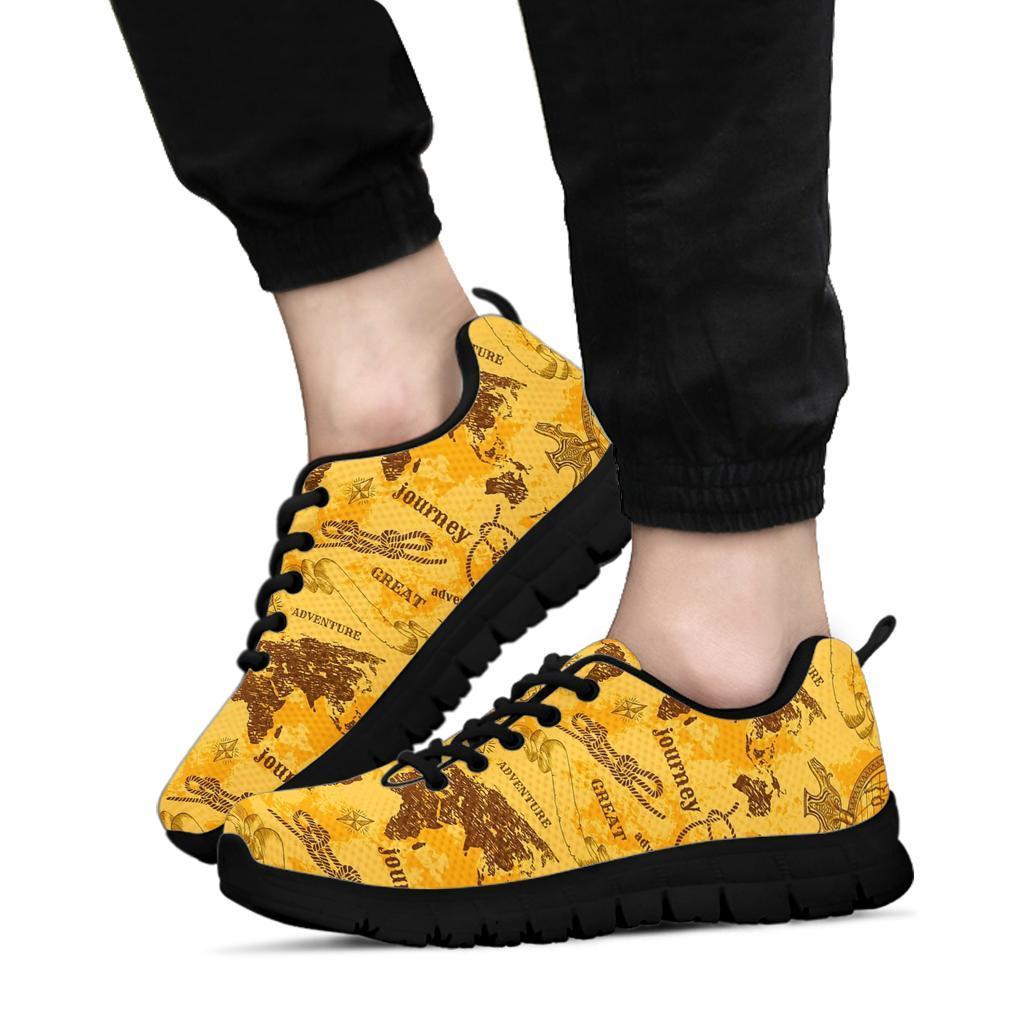 World Map Pattern Print Sneaker Shoes For Men Women-grizzshop