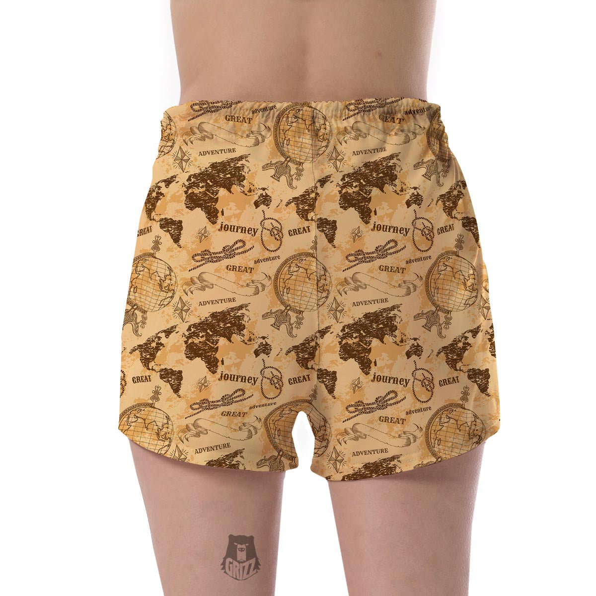 World Map Pattern Print Women's Shorts-grizzshop
