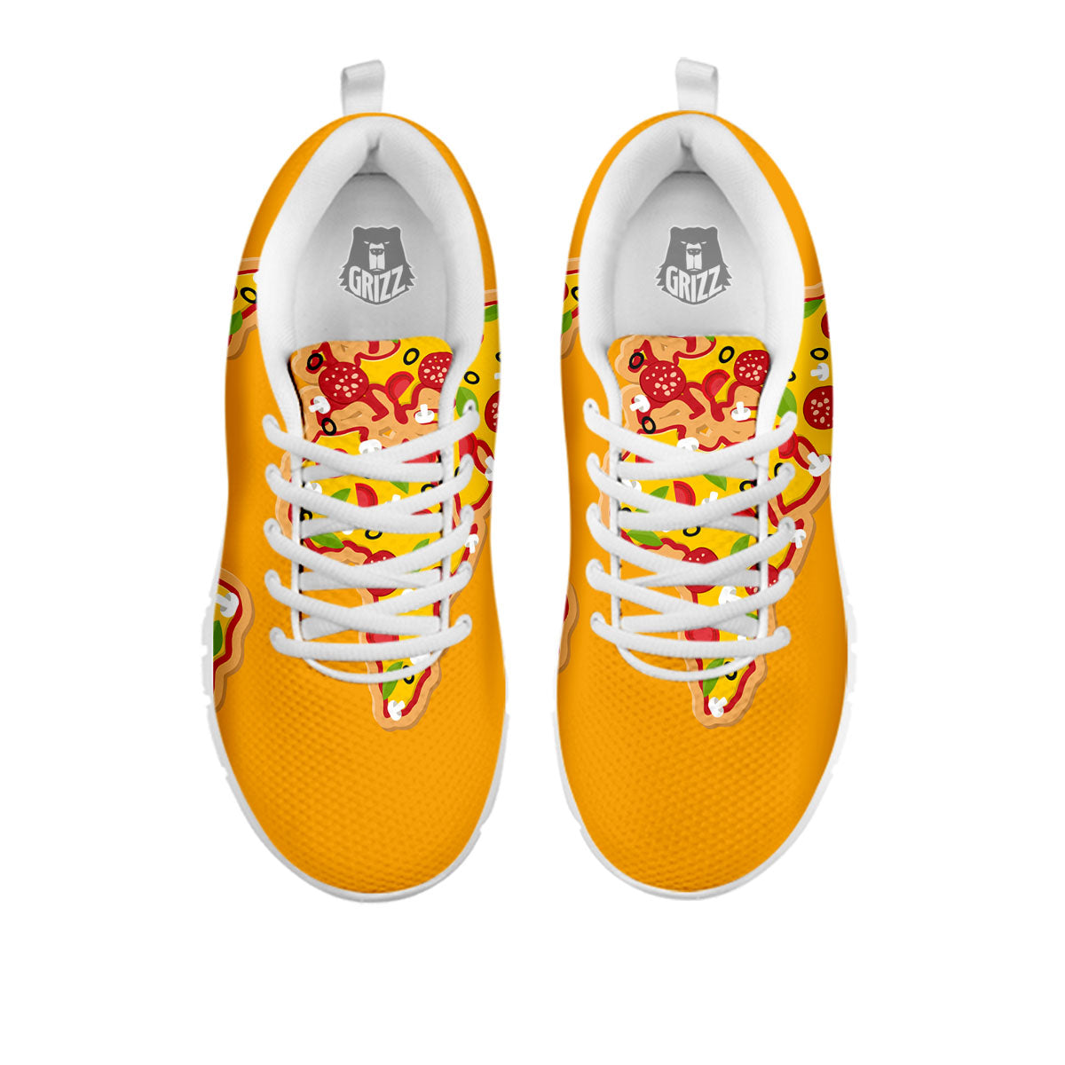 World Map Pizza Print White Sneaker-grizzshop