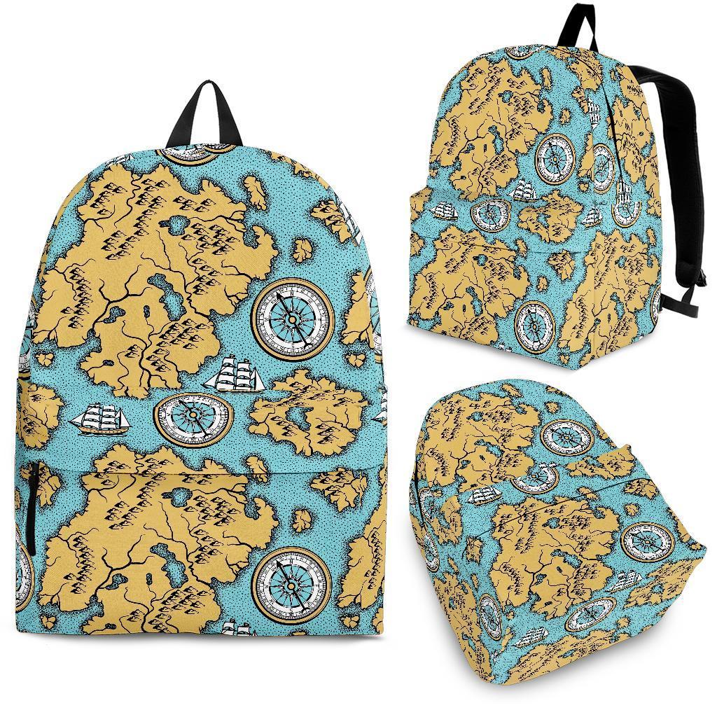 World Map Print Pattern Backpack-grizzshop