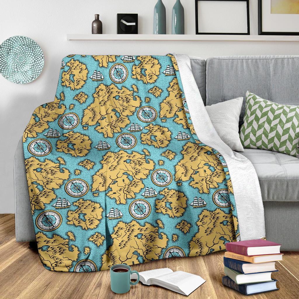 World Map Print Pattern Blanket-grizzshop