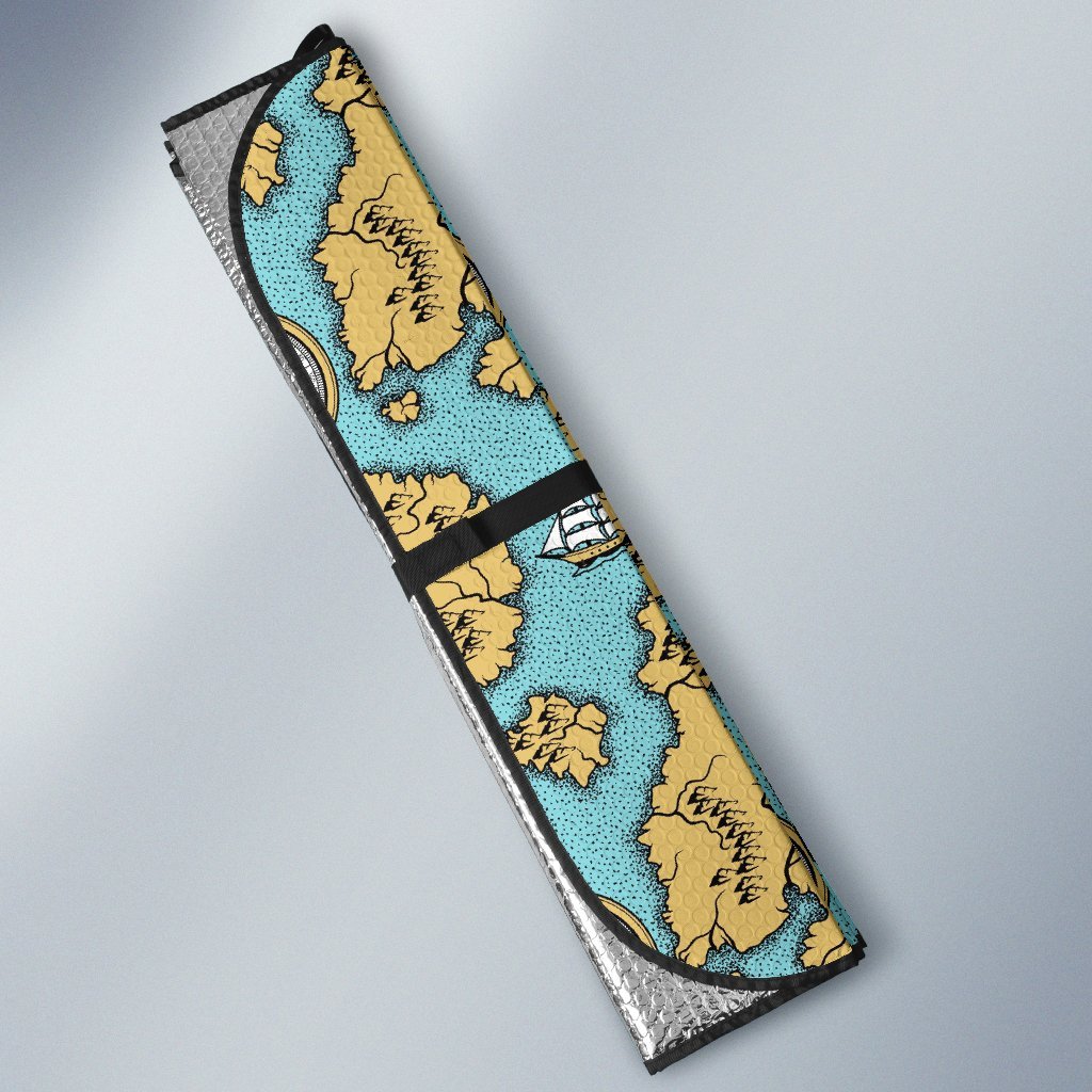 World Map Print Pattern Car Sun Shade-grizzshop