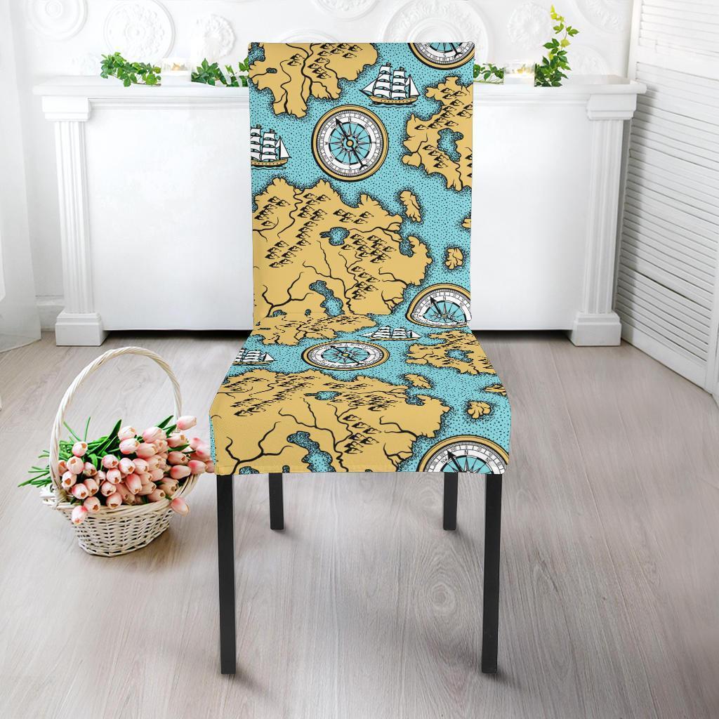 World Map Print Pattern Chair Cover-grizzshop