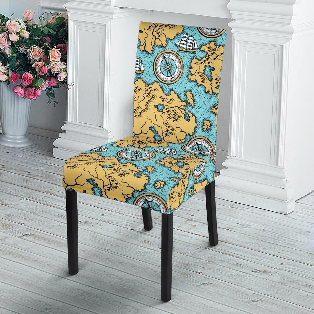 World Map Print Pattern Chair Cover-grizzshop