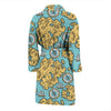 World Map Print Pattern Men Long Robe-grizzshop