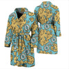 World Map Print Pattern Men Long Robe-grizzshop