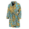 World Map Print Pattern Men Long Robe-grizzshop