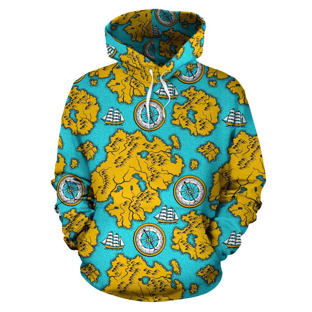 World Map Print Pattern Men Women Pullover Hoodie-grizzshop