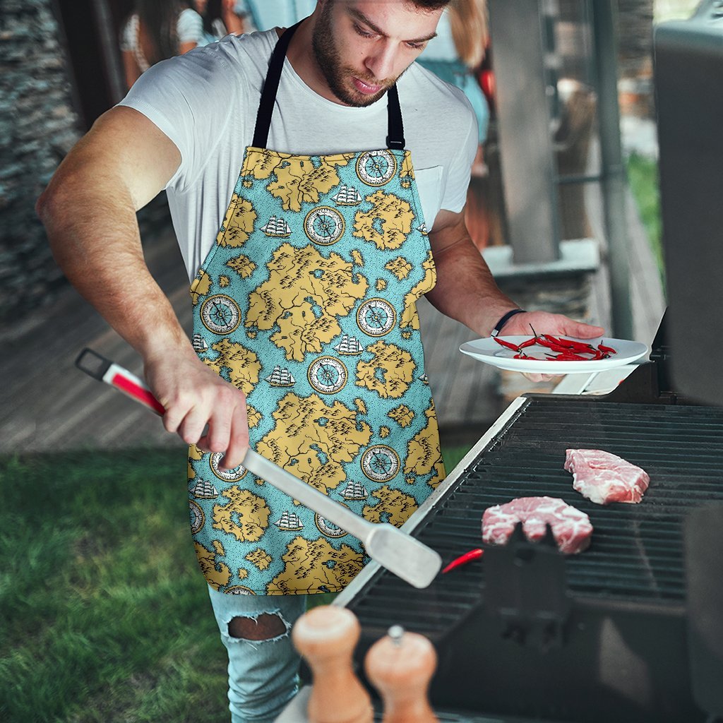 World Map Print Pattern Men's Apron-grizzshop