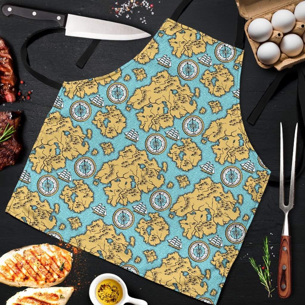 World Map Print Pattern Men's Apron-grizzshop