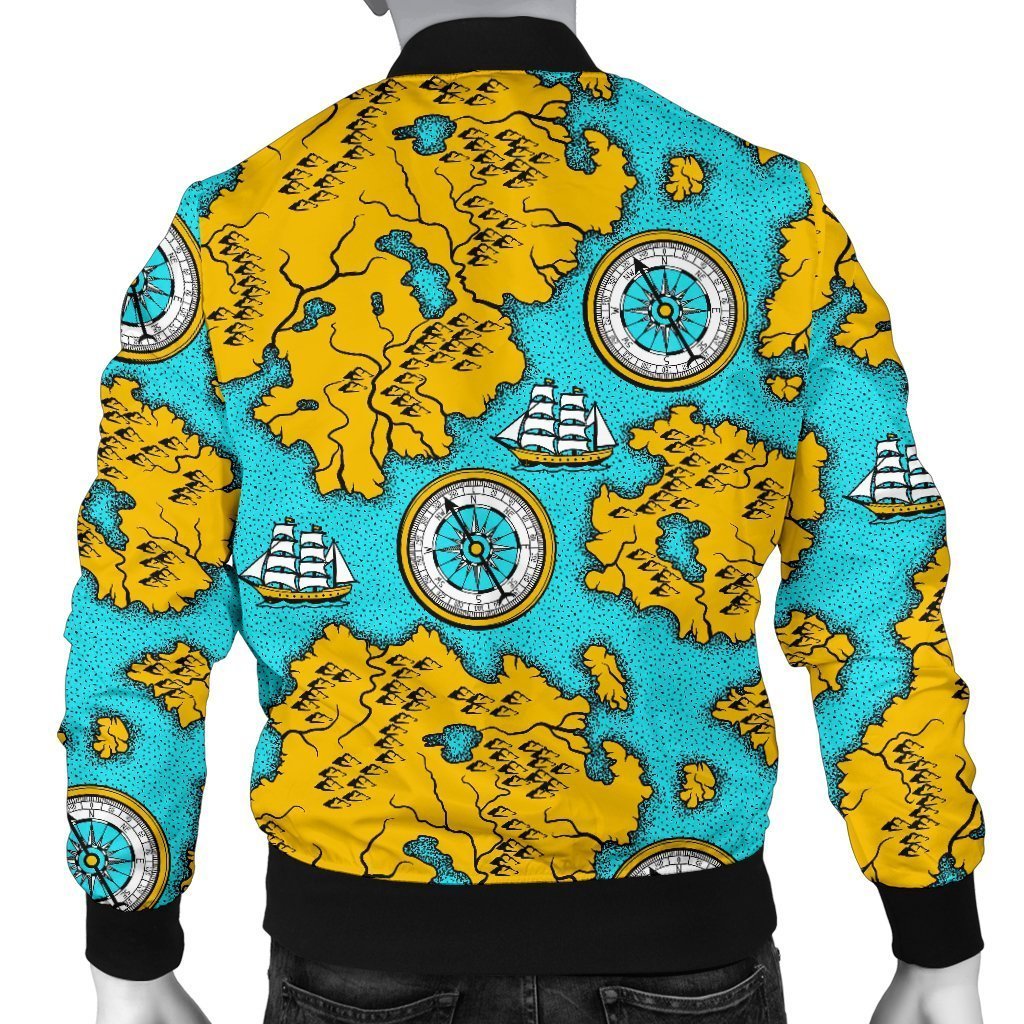 World Map Print Pattern Men's Bomber Jacket-grizzshop