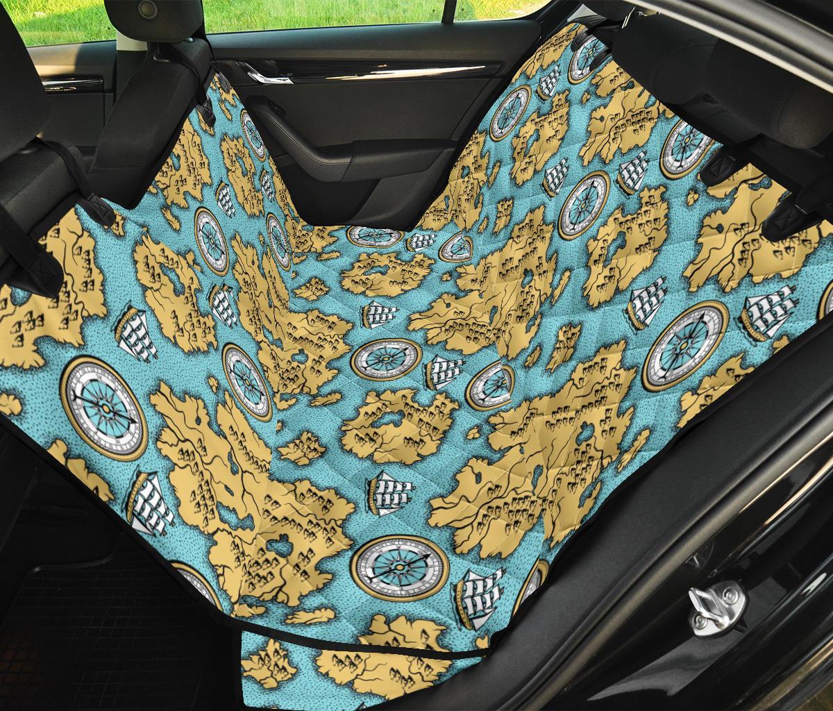 World Map Print Pattern Pet Car Seat Cover-grizzshop