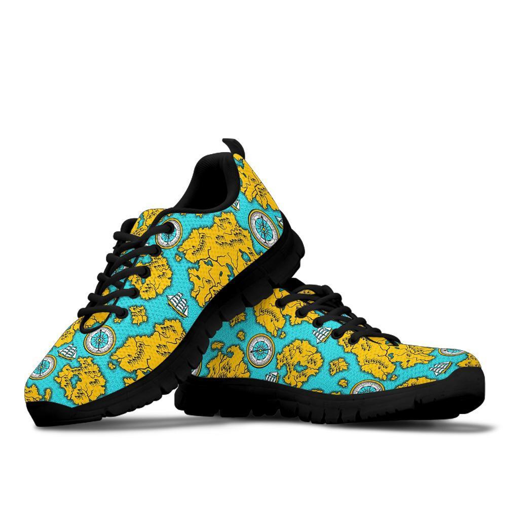 World Map Print Pattern Sneaker Shoes For Men Women-grizzshop