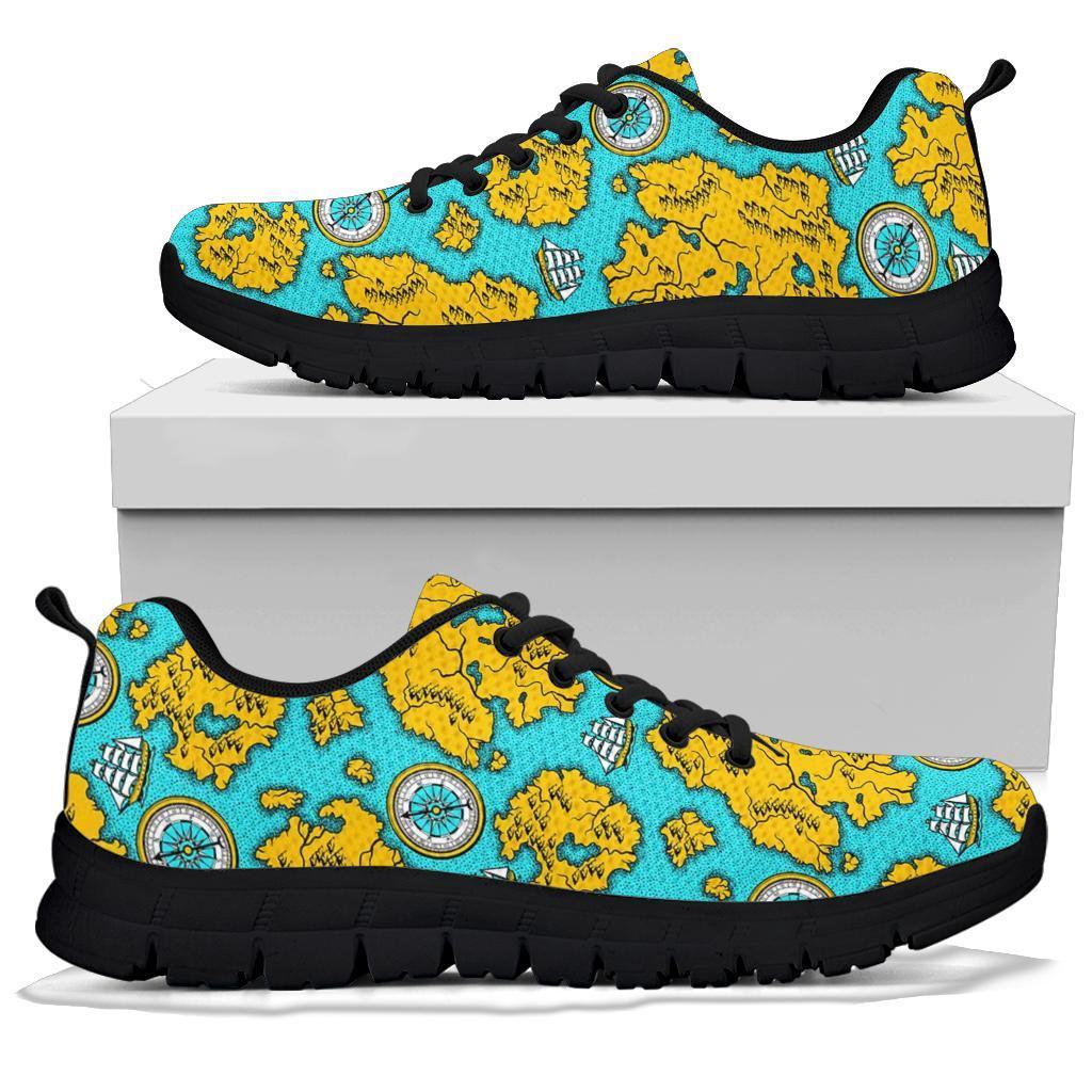 World Map Print Pattern Sneaker Shoes For Men Women-grizzshop