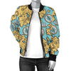 World Map Print Pattern Women Casual Bomber Jacket-grizzshop