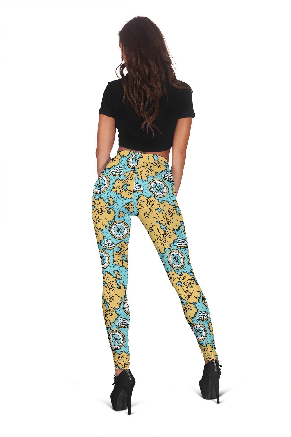 World Map Print Pattern Women Leggings-grizzshop